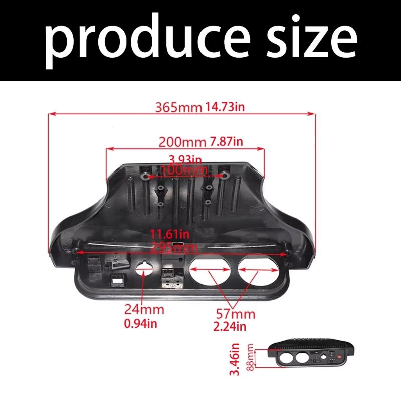 50cc to 250cc Instrument Panel Housing, Black Plastic Front Panel Cover with Round Openings for Go Kart Trim Repair Work and Service