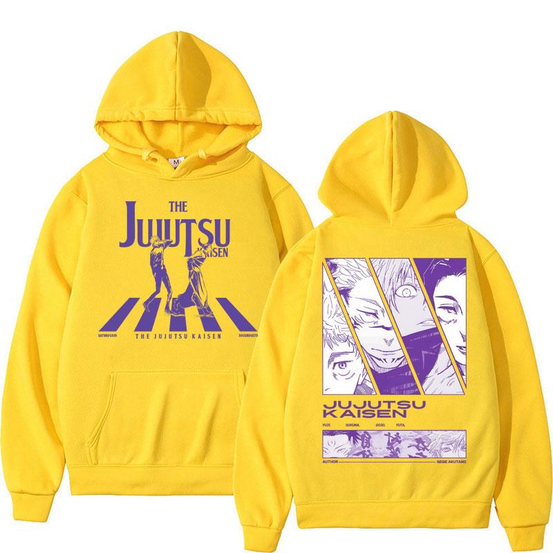 Japanese Anime Jujutsu Kaisen Graphic Hoodies Men Women Vintage Harajuku Tracksuit Oversized Fleece Casual Sweatshirt Streetwear