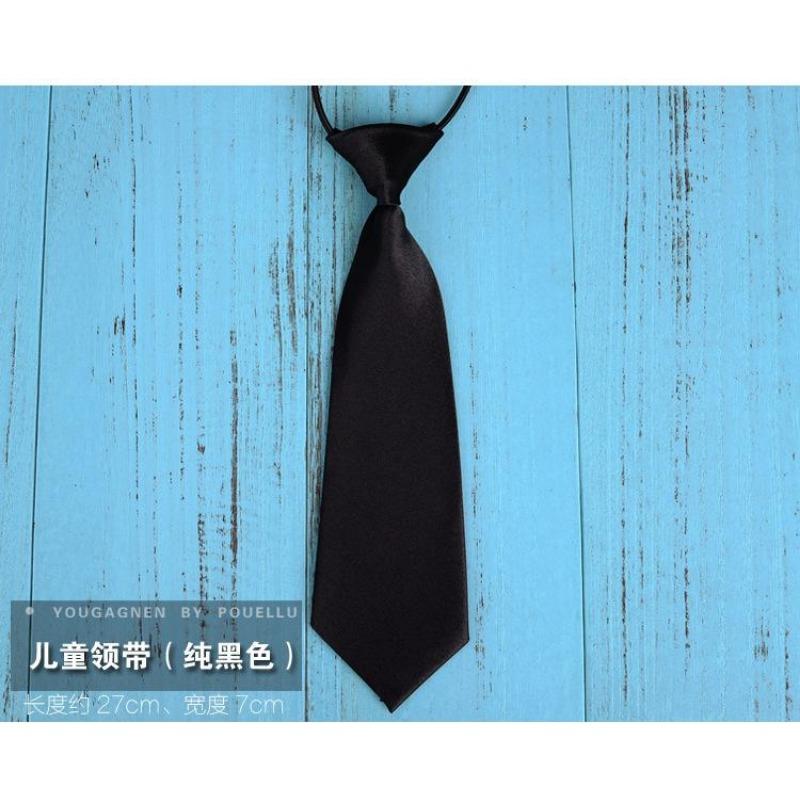 Cravată mică cu bandă de cauciuc de 28 cm, culoare solidă, cravată monocromă pentru copii, cravată scurtă, accesorii pentru băieți, cravată pentru uniformă școlară