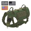 Nylon Tactical Dog Harness Military Dogs Vest Durable Pet Training Harnesses with Flags for Medium Large Dogs Golden Retriever
