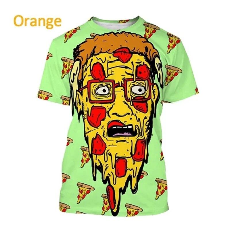 Funny New Pizza 3D Printed T Shirt Men Women Chilren Casual Delicious Food Graphic Harajuku Style Streetwear Top Tees Tshirt