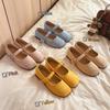Retro Square Head Shallow Mouth Single Shoes Women's Spring New French Suede Gentle Fairy Soft Flat Mary Jane Shoes