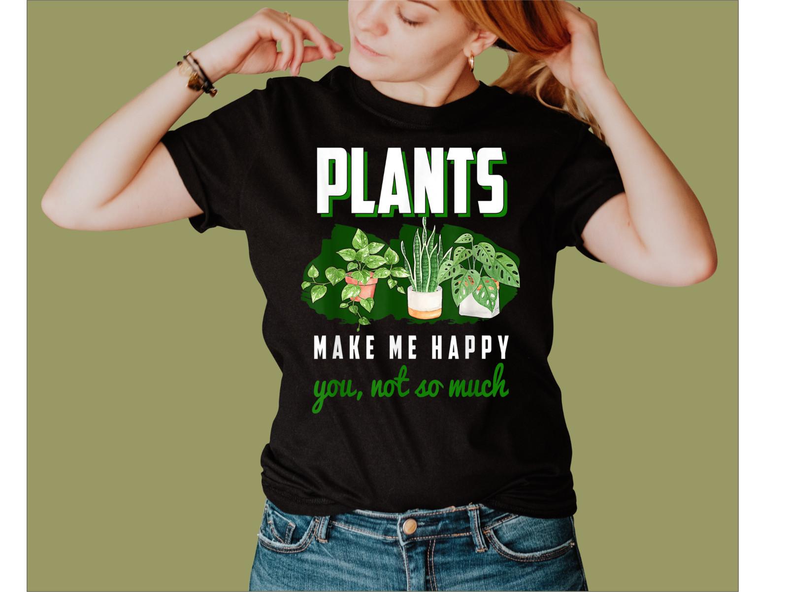GARDEN PLANTS MAKE ME HAPPY T-SHIRT S