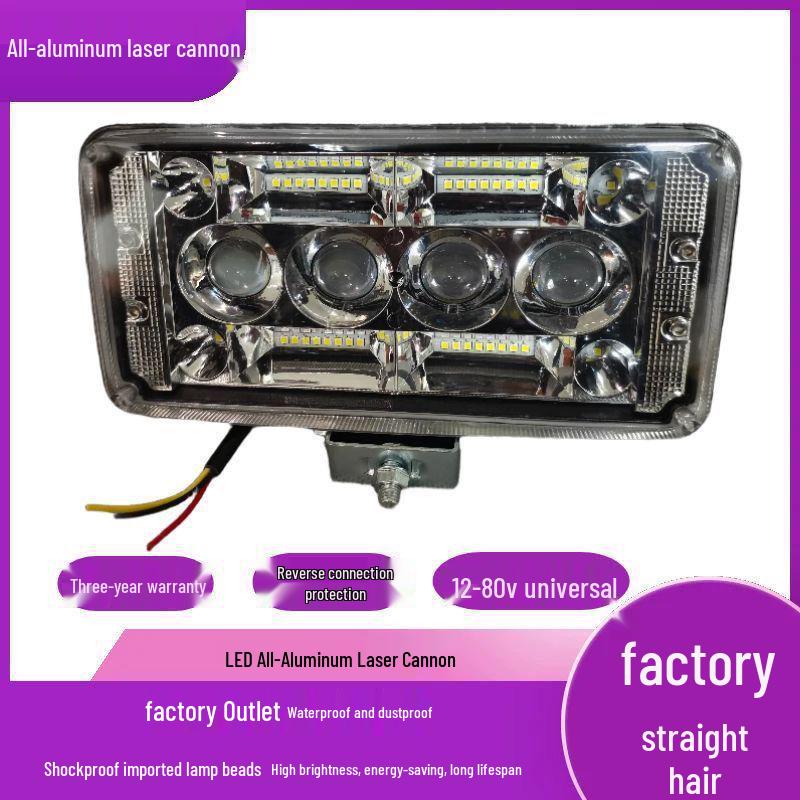12-80V Dustproof LED Laser Headlight with Reverse Polarity Protection for Electric Vehicles
