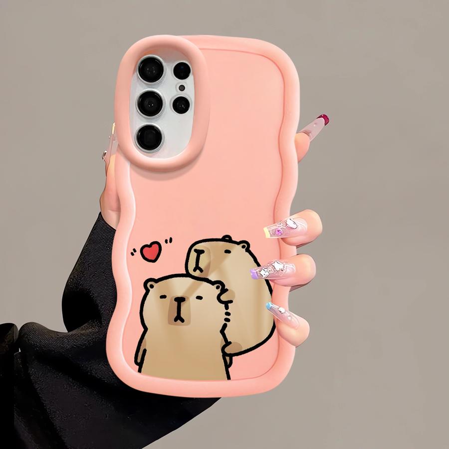 Pouzdro pro Samsung Galaxy S21 A25 S24 S20 FE S22 Ultra A26 S25 S23 Plus Měkký kryt na telefon A55 A24 A54 A36 A34 A35 Kreslená kapybara