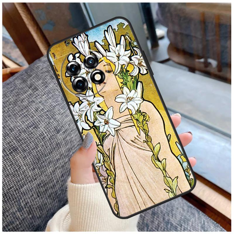 

Vintage Alphonse Mucha Art Case For OnePlus 13R 13T 12R 10R 10T 15 13 12 11 10 9 Pro Nord 5 CE 2 3 4 Lite N20 N30 Coque OnePlus 9