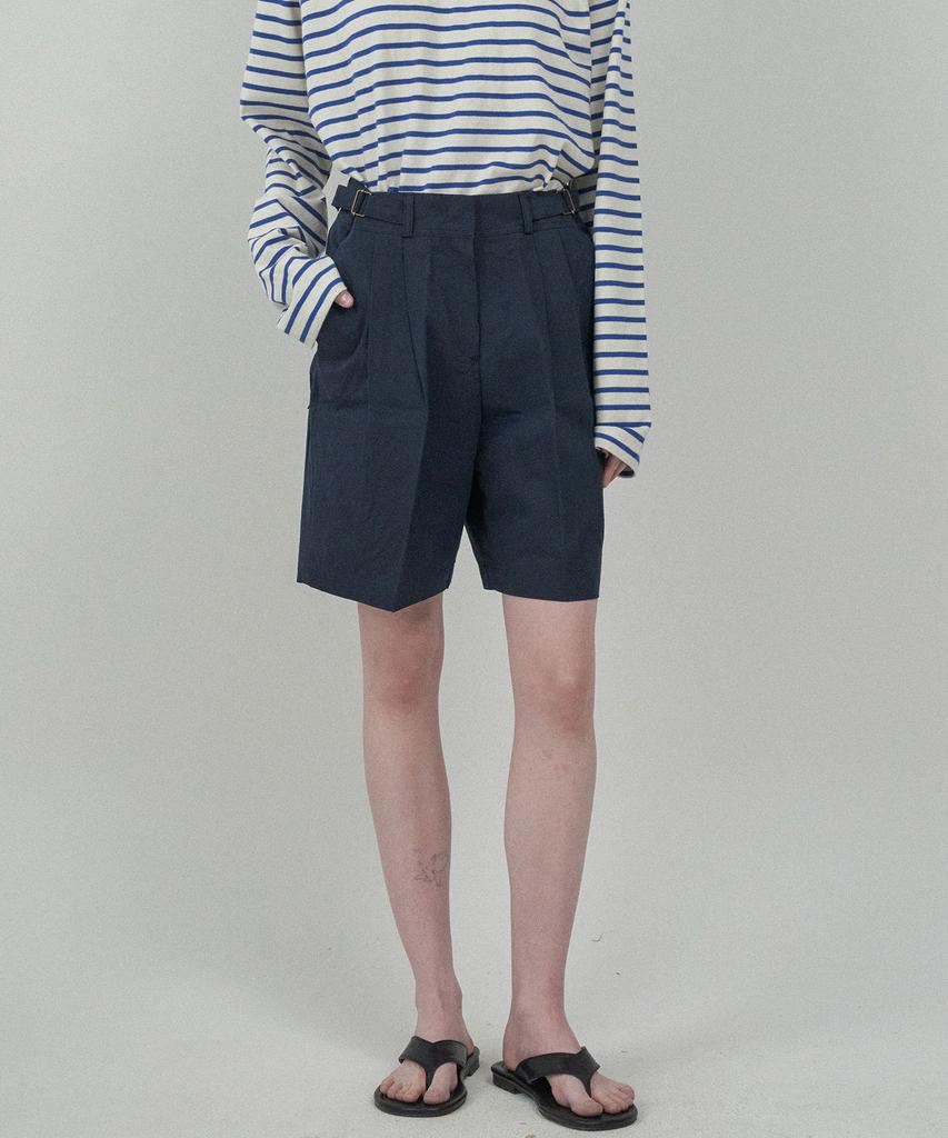 MOTT Cotton Buckle Shorts - Navy