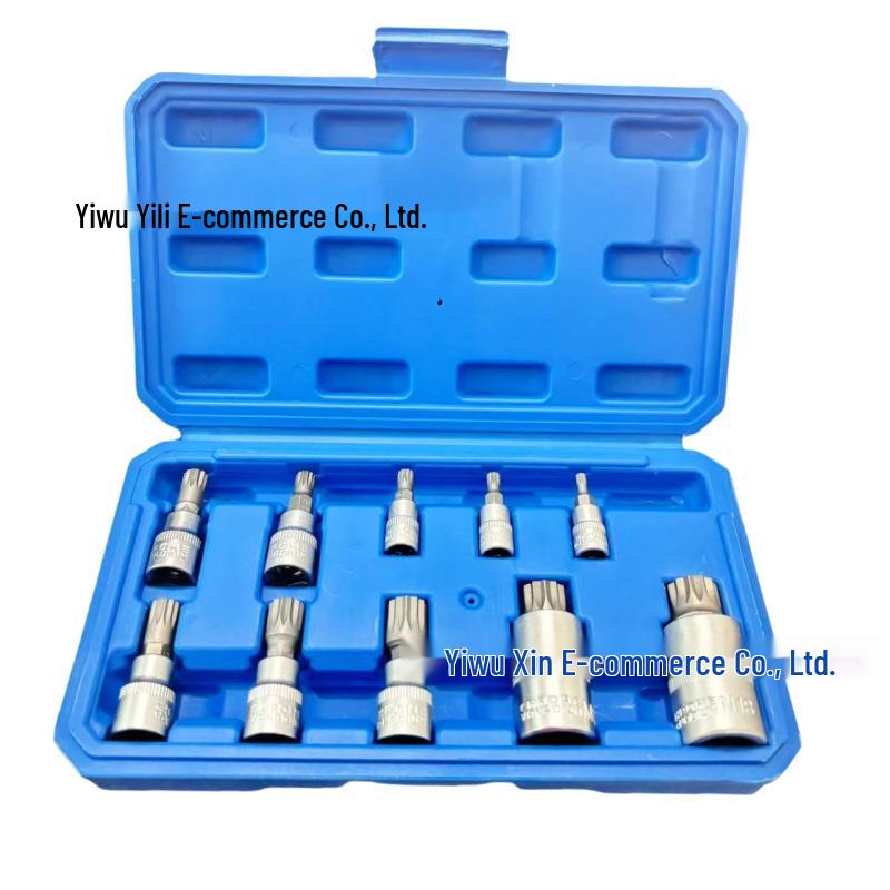 

Hexagon Flower Pattern Press-Fit Socket Set - 10-piece M-Type M8/10/14/16 Screwdriver Sockets for Auto Repair