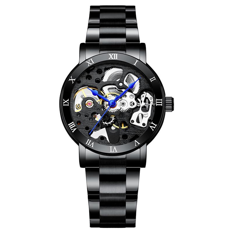 Buy IK Colouring Automatic Women Watches Rose Gold Case Mechanical Skeleton  Clock Leather Strap at affordable prices — free shipping, real reviews with  photos — Joom
