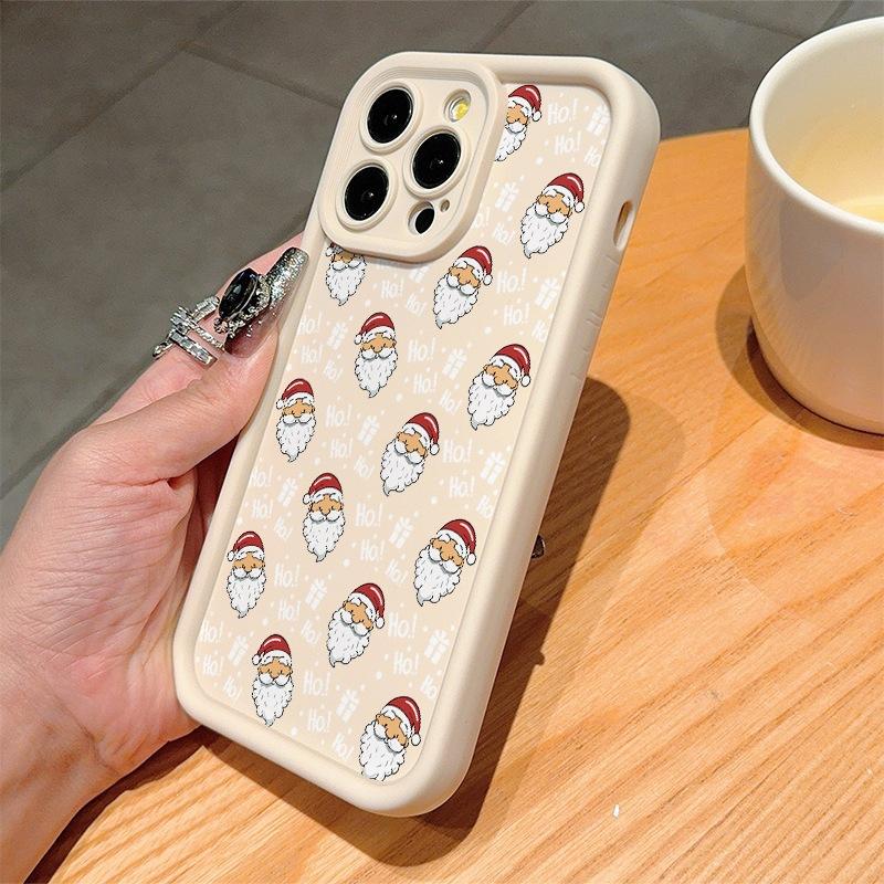European and American Cartoon Santa Is Suitable for iPhone Mobile Phone Case 16/15ProMax Apple 13/14 Fine Hole 1211