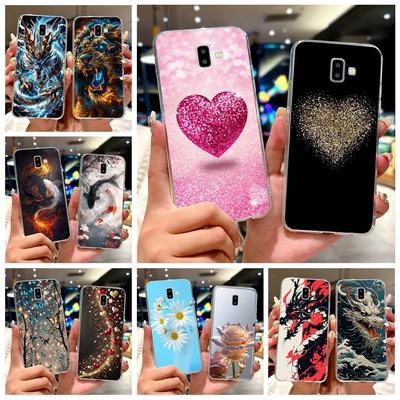 Carcasă pentru Samsung Galaxy J6 Plus SM-J610F Carcasă Pictată Drăguță Modă Inimă de Iubire Carcasă Moale din Silicon Pentru Samsung J6 J600F J6+ Carcasă