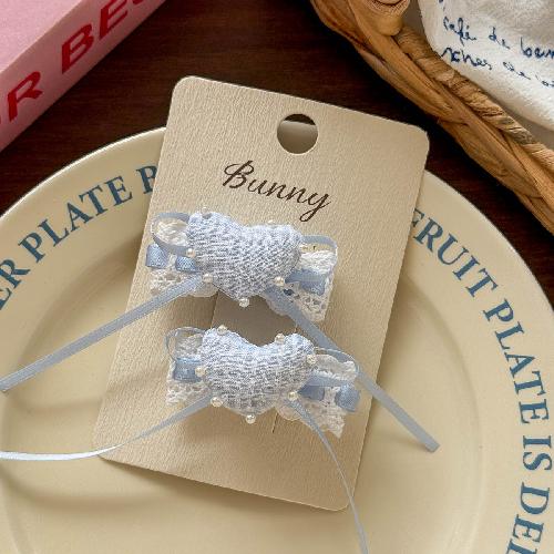 Koreanische Version von rosa und blau kariertem Liebes-Haarspange Haargummi wilde Kinder-Haaraccessoires Haarseil Seitenklemme