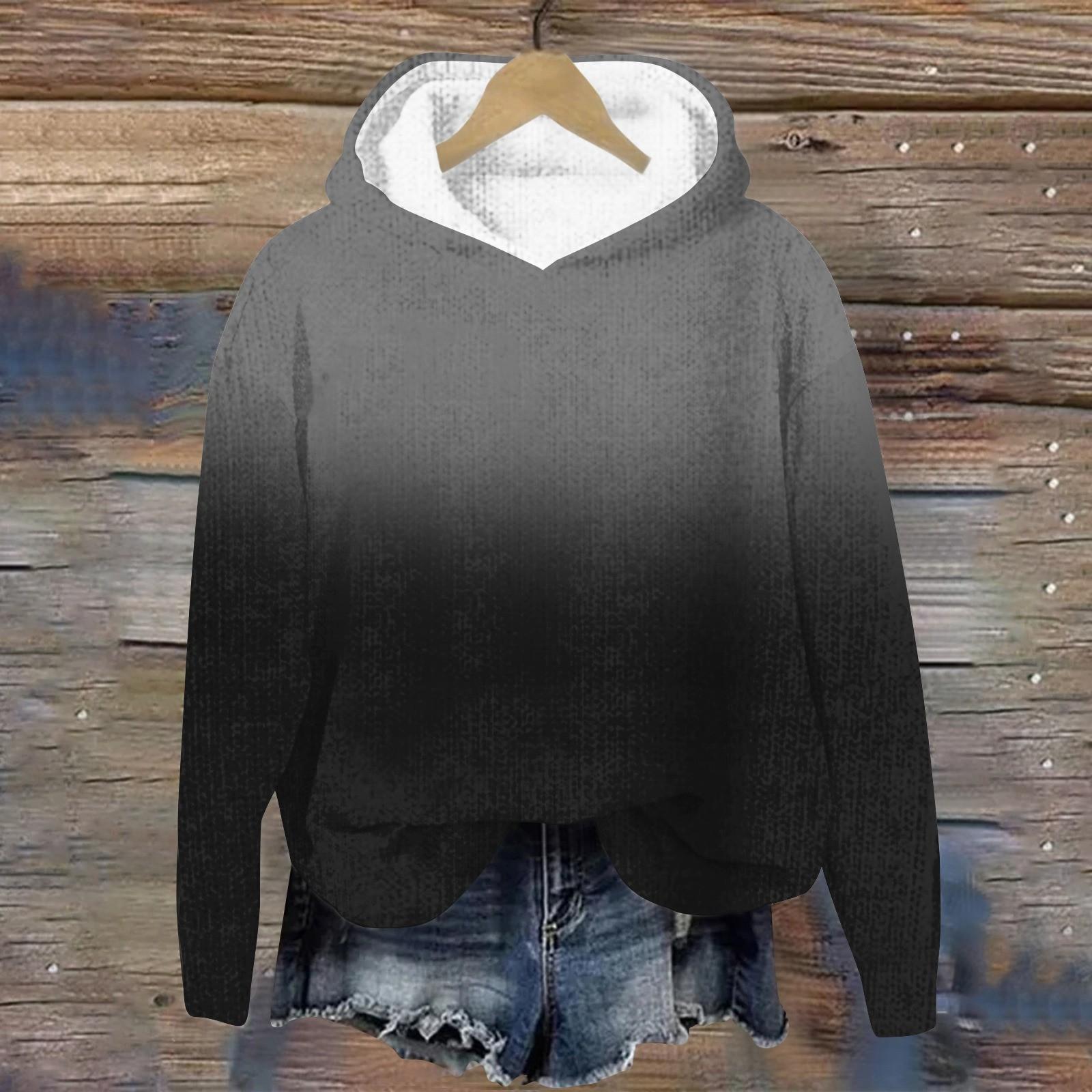 

Женский вязаный свитер, симпатичная рубашка, осенний свитер с круглым вырезом, топы, толстовка с капюшоном M