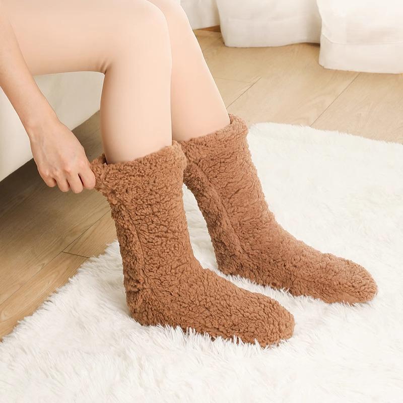 Newcomer Discount: Women's Fleece-Lined Cashmere Wool Over-the-Knee Socks for Autumn/Winter