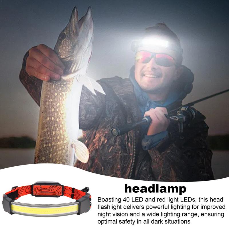 Headlamps For Adults Rechargeable Waterproof Flashlight Headlight Adjustable Headband USB Rechargeable Headlamp With Red Light