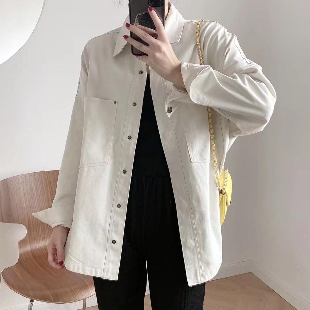 European and American Fashion Women's Clothing Urban Casual Washed Denim Jacket