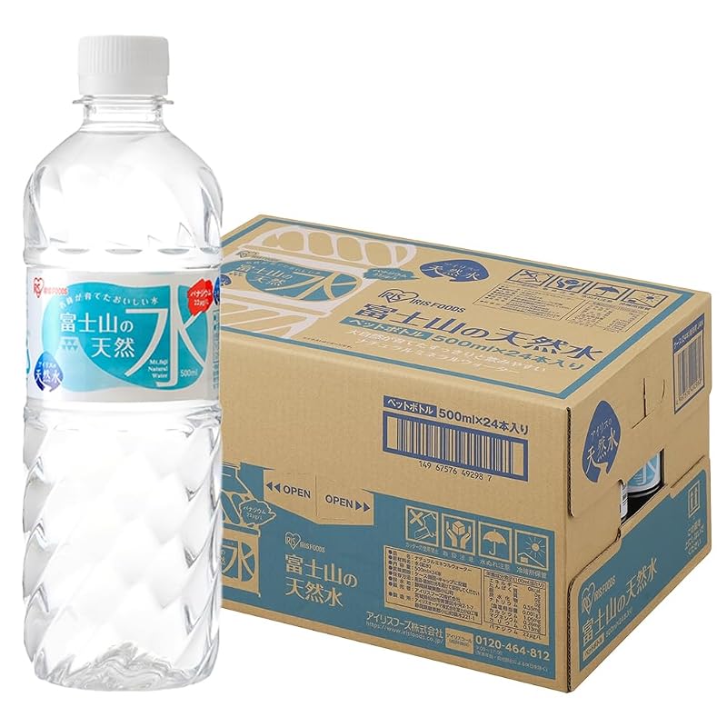 Iris Ohyama Natural Water 500ml x 24 bottles, Natural Water from Mt. Fuji, Vanadium-containing, Mineral Water, PET bottle, Shizuoka Prefecture, Case