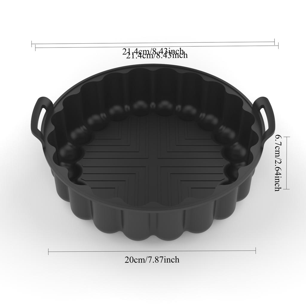 Air Fryer Silicone Round Air Fryer Silicone Pot Reusable Silicone Kitchen Air Fryer Liners Food Safe Non Stick Basket Accessorie