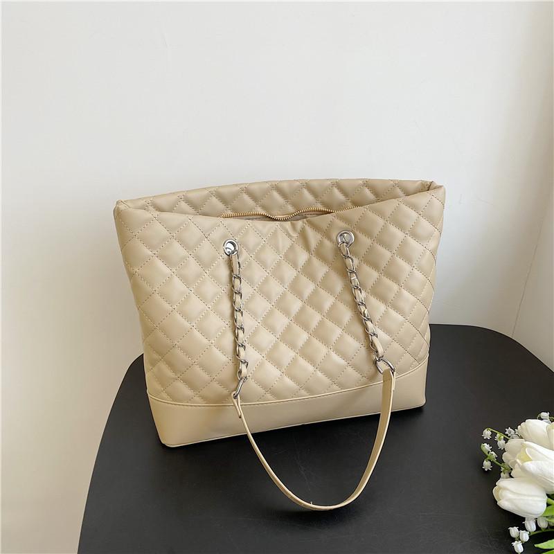 Large capacity diamond bag women's summer new versatile fashion chain shoulder bag simple tote bag