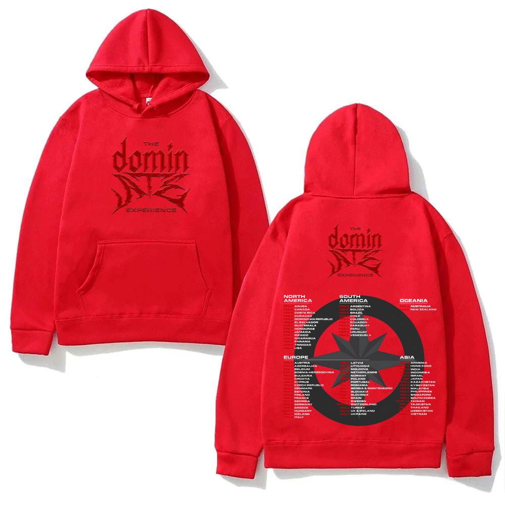 

2026 New Print The dominATE Experience Hoodie Korean boy band Harajuku Aesthetic Hoody Classic Soft Punk Hooded Pullovers Fleece Anime Hoodies XS червоний
