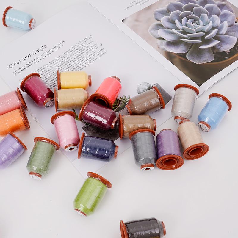 Polyester Sewing Thread: 100 Colors, 500 Yards, Fine Two-Strand, High-Speed, for Hand Sewing