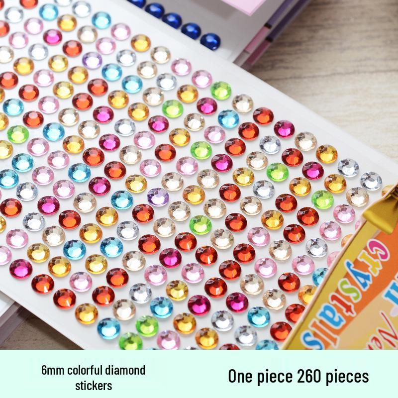 DIY Rhinestone Stickers Set: 6mm, 260pcs - Perfect for Photo Albums, Cars & Children s Crafts. Crystal & Acrylic Color Decorations. 6mm Red Rhinestone 260pcs