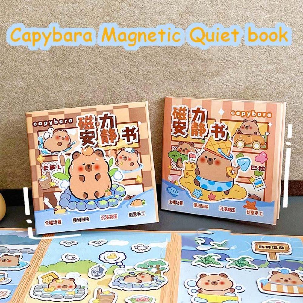 

Paper Capybara Sticker Book Handmade DIY Kids Busy Book Toy Magnetic Quiet book Toddlers