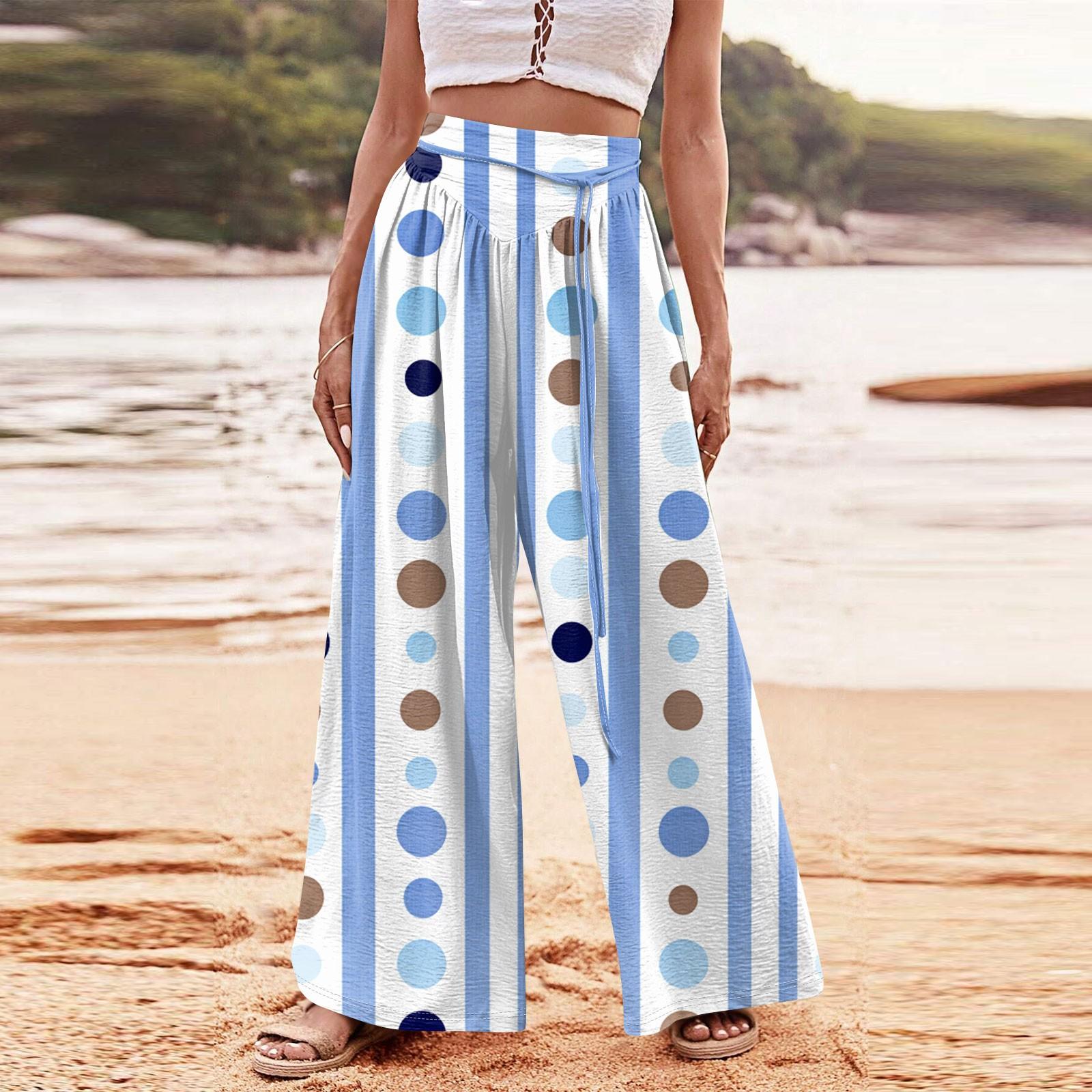 

Женские повседневные тонкие эластичные брюки с высокой талией и широкими штанинами с цифровым принтом XL