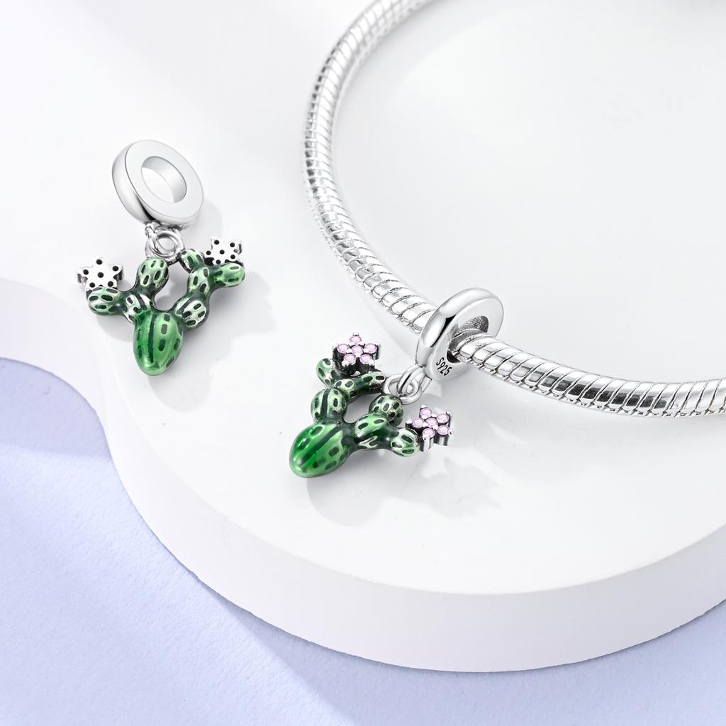 Pingente Abacate Série Verde Cobre Charms Cacto Contas Serve Pulseira Original Mulheres Joias DIY