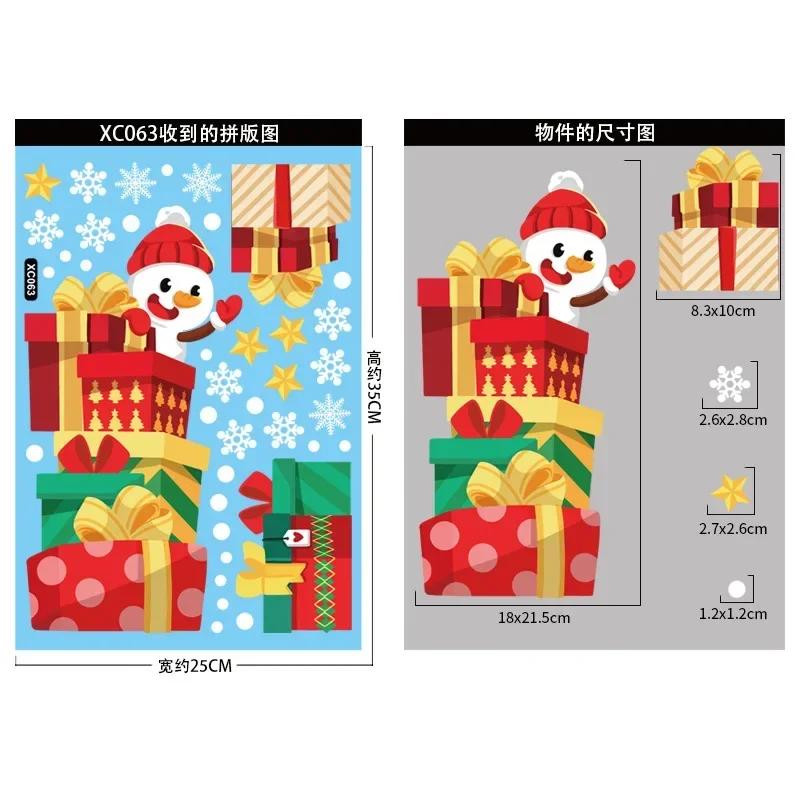 Christmas Window Stickers Santa Claus Snowflake DIY Wall Decal 2025 Christmas Decorations For Home New Year Ornaments Gift