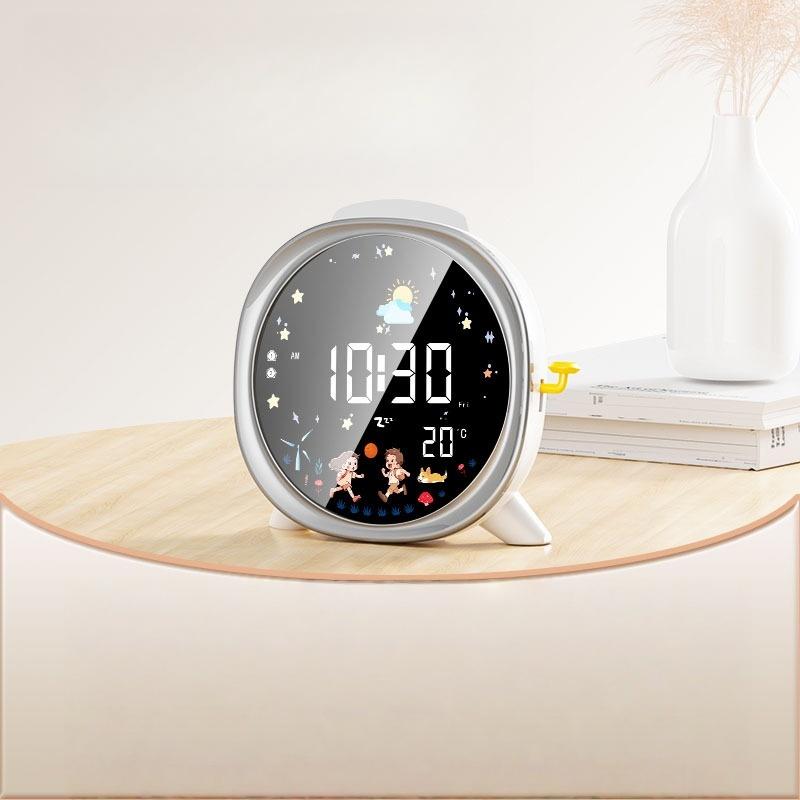 

Светодиодный Будильник Цифровой Часы LCD Экран Неделя Температура Отображение Повтор Сигнала Яркость Регулируемая Голосовое Управление Настольные Часы
