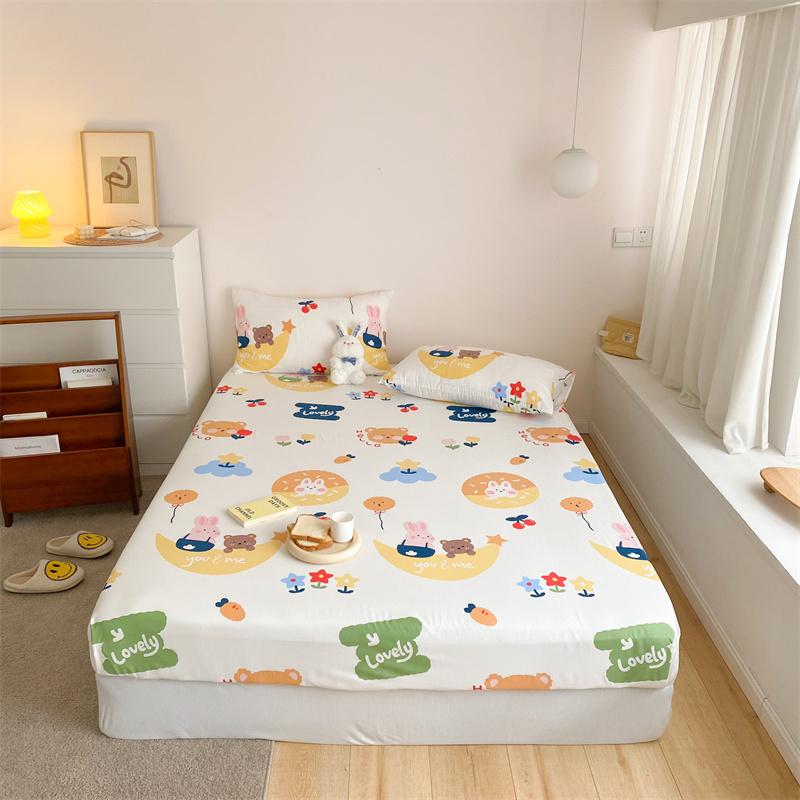 100% Cotton Fitted Sheet Cartoon Style Bed Cover Skin-friendly Bedsheets Single Size Bed Linen Sabanas Para Cama (No Pillowcase)