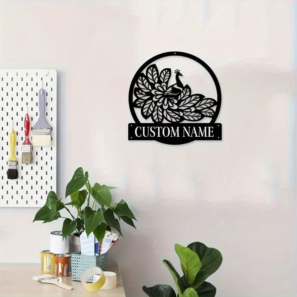 Metal Peacock Wall Art Personalized Family Name Sign Home Decor Gift