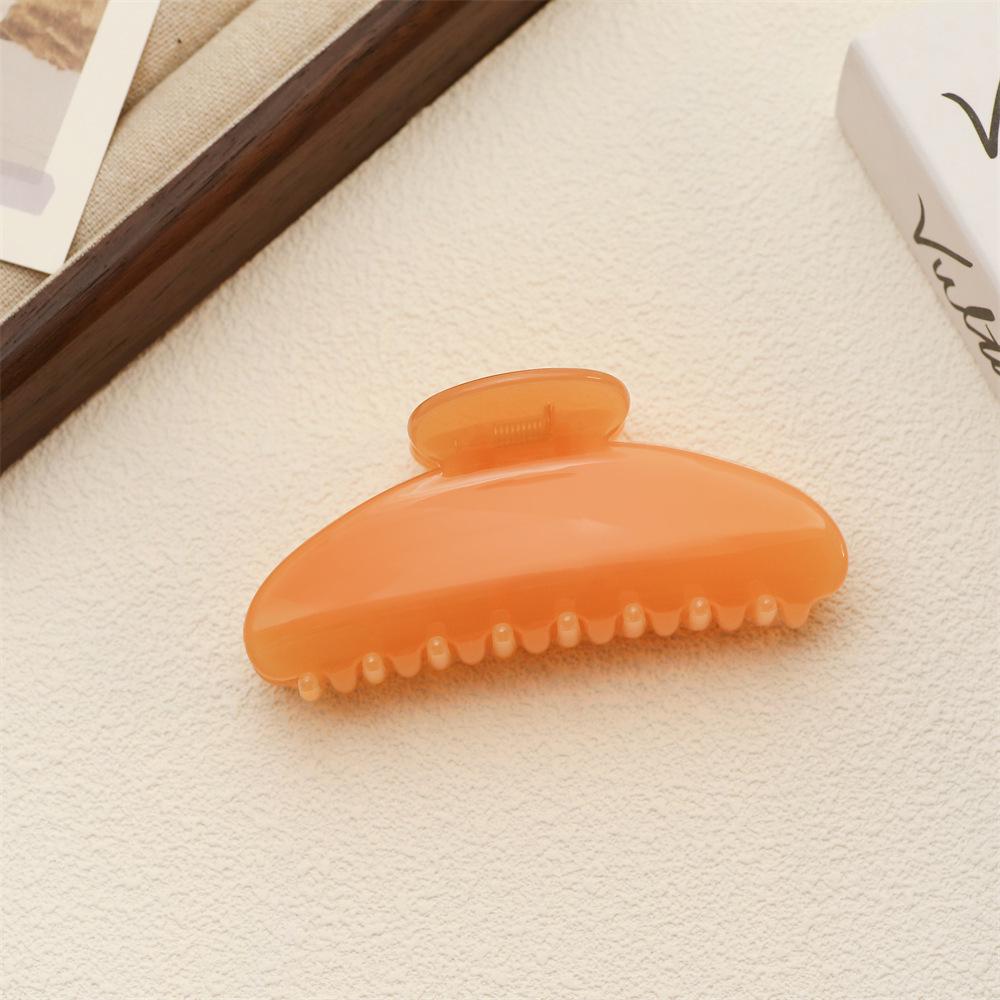 Large Semicircle Jelly Color Updo Hair Claw Clip for Thick Hair