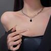 "European & American Double-Layer Love Necklace: Hip-Hop Inspired Long Sweater Chain for Women"