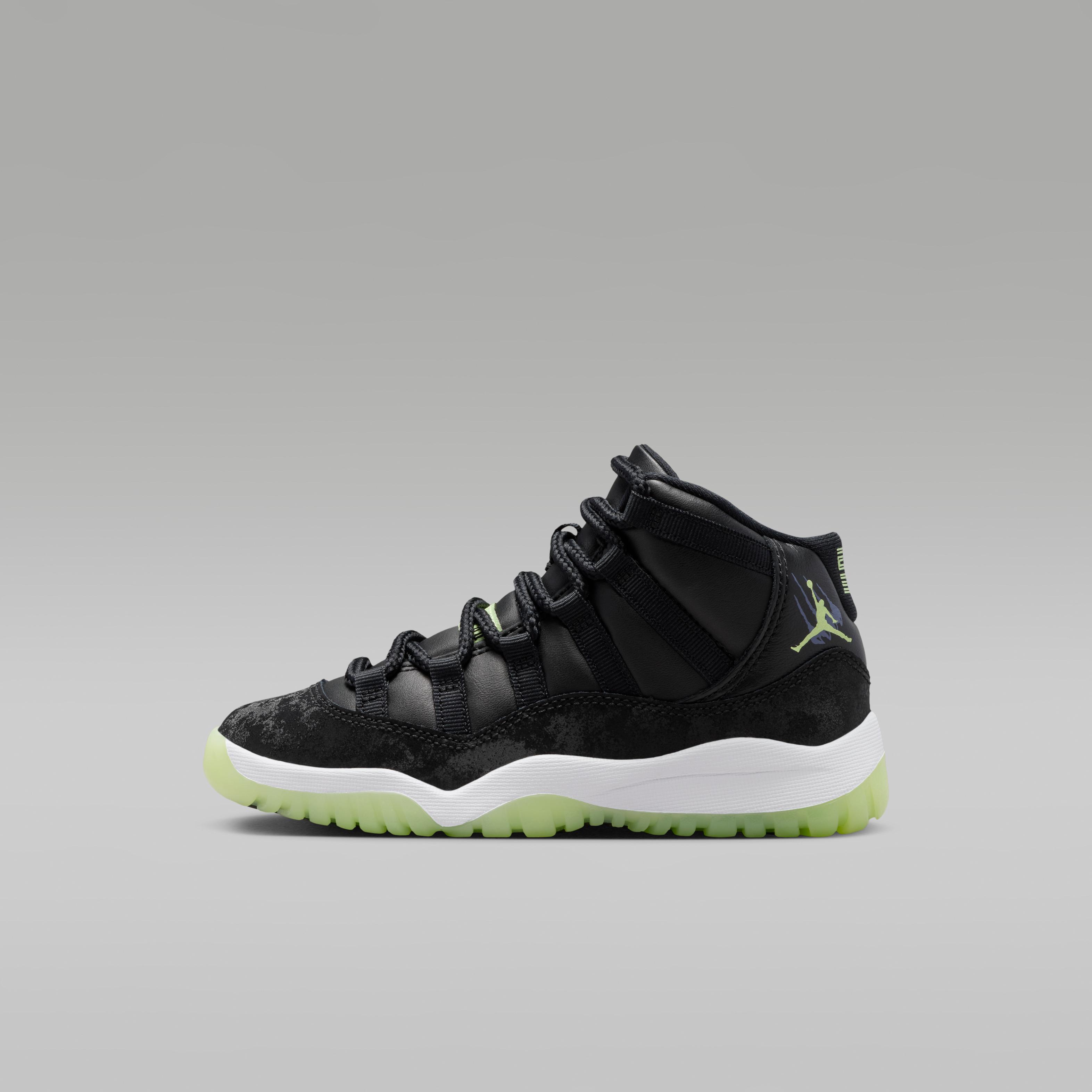 Jordan 11 Retro Black Barely Volt (PS) 29.5