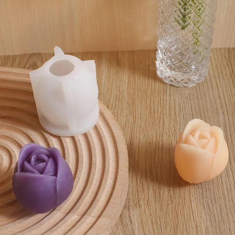 DIY Tulip Flower Candle Silicone Mold 3D Flower Soap Aromatherapy Gypsum Handicraft Cement Mould Ice Cube Chocolate Making Tool