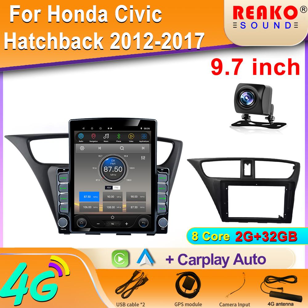 

9,7-дюймовый вертикальный экран Tesla Android для Honda Civic Hatchback 2012-2017 Автомобильный радиоприемник GPS-навигатор Мультимедийный проигрыватель 8 core 2GB+32GB