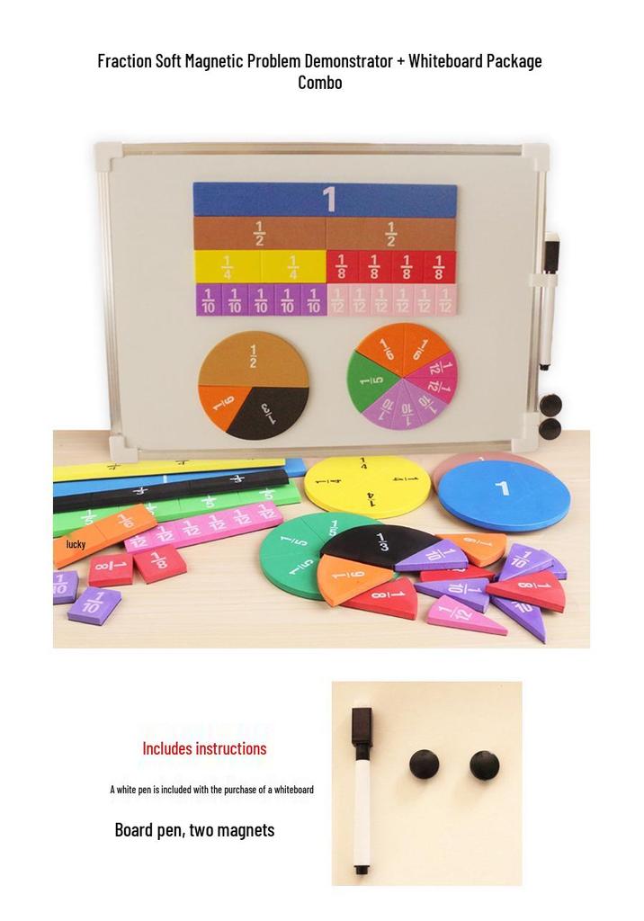 Erasable Magnetic EVA Fraction Circles for Math Teaching Aids