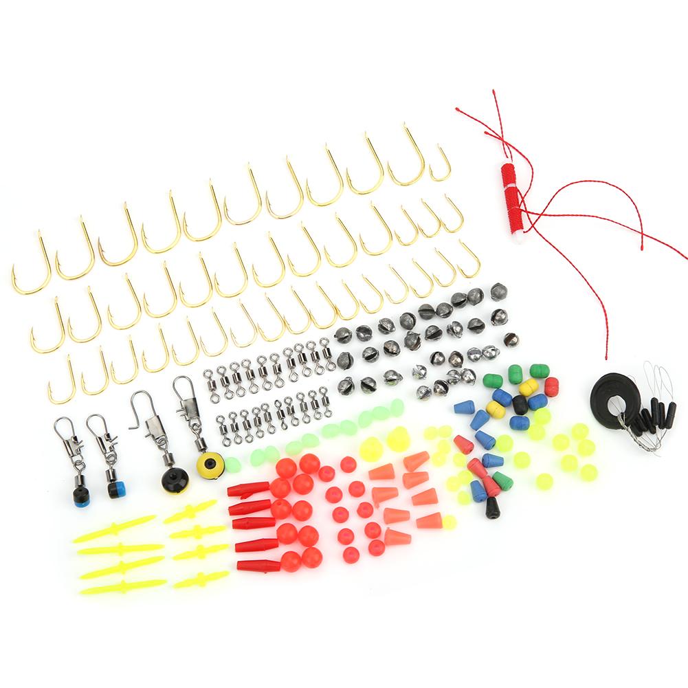 Fish Lure Beads Bait Jig Hook Swivels Tackles Set With Box for Sea Fishing