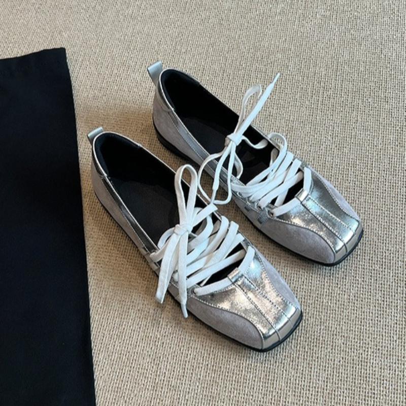 New Sporty Retro Round Toe Deqin Shoes Women's New Style Tied Laces Flatform Thick Bottom Rubber Upgraded Version Casual Loafers