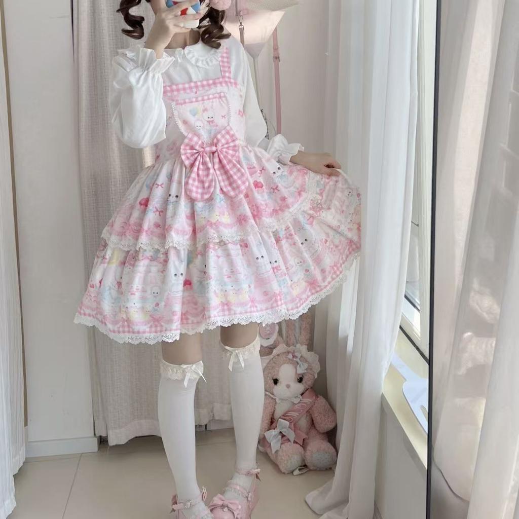 Full Original Lolita Design Suspender Skirt Lolita Jsk Dress Cute Vestidos Elegantes Para Mujer Send Trailing