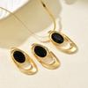 European and American style jewelry niche glossy design diamond-set design pendant earrings versatile long necklace women's jewelry