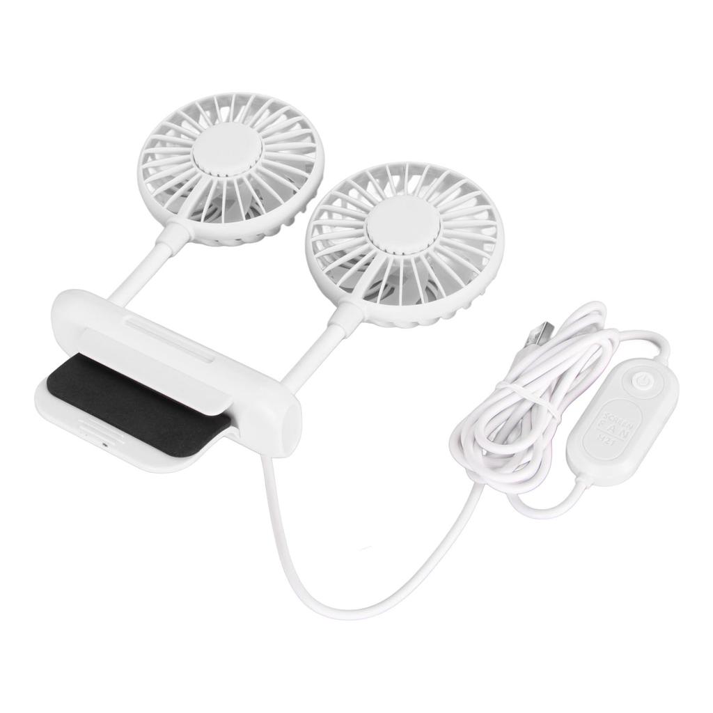 Monitor Fan 2 Heads 3 Speed Modes 6.6ft USB Cable Noiseless Space Saving Clip On Computer Fan for Family Office