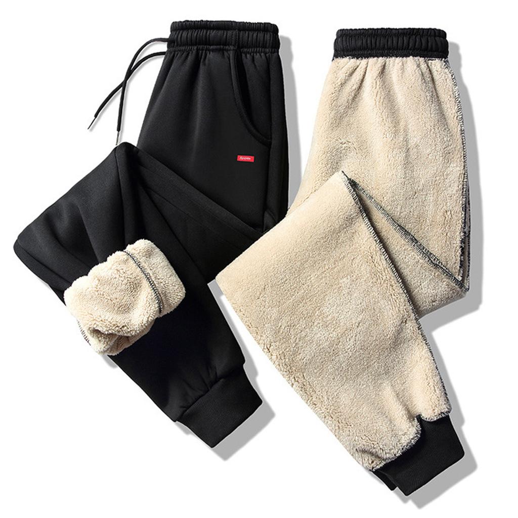 Lambswool Pants With Thickening Bundle Foot Loose Cotton Sweatpants