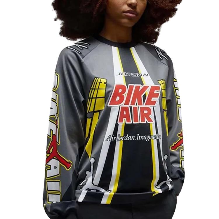 Jordan X Nigel Sylvester Kollaboration SS25 Bequemes Einfaches Mode Langarm T-Shirt Inlandsversion Unisex Oberteile Grau HQ1730-068