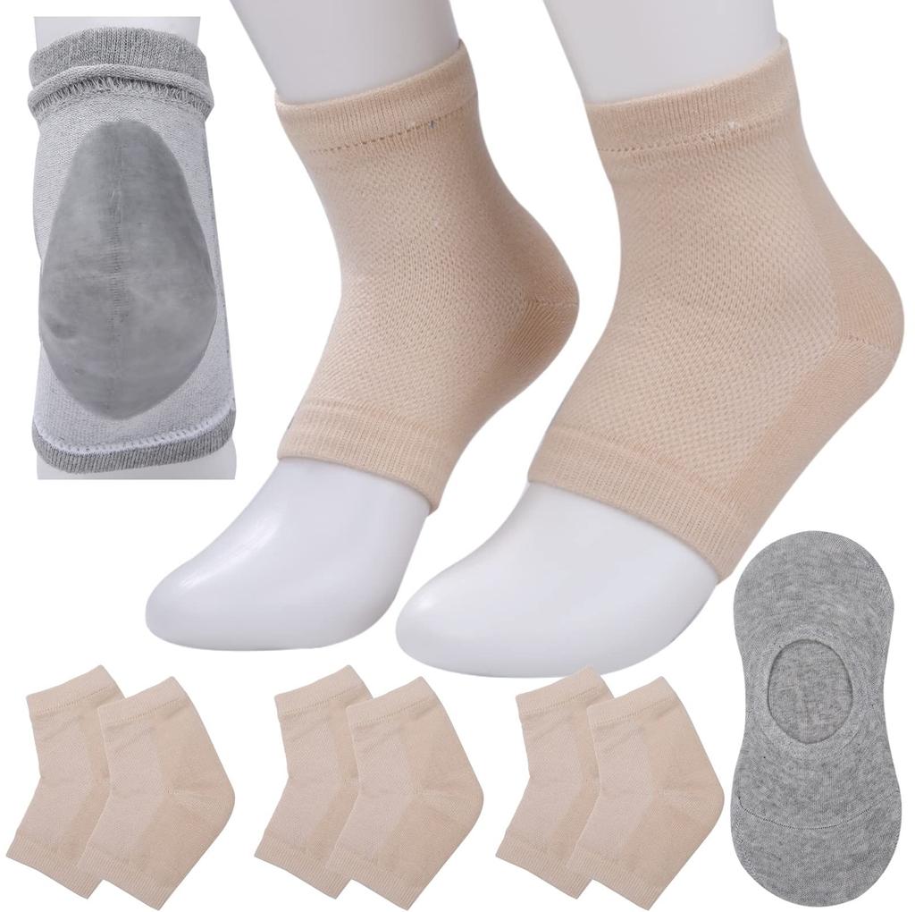 Umineko Heel Moisturizing Heel Dryness One Size Fits Beige Socks, Care, Relief, 3-Pair Set, Women's, All,