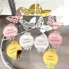 10Pcs Rose Gold Happy Birthday Party Cake Toppers Happy Anniversary Acrylic Cake Topper for Baby Birthday Party Cake Decorations