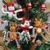 Christmas Tree Hanging Decorations Santa Elk Bear Cloth Doll Pendants Christmas Party Atmosphere Decor Ornaments Favors Gifts