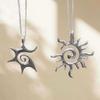 Persönlichkeit Bohemia Silberfarbe Flüssigmetall Wirbel Sonne Anhänger Halskette für Männer Frauen Freund Trend Retro Halskette Schmuck
